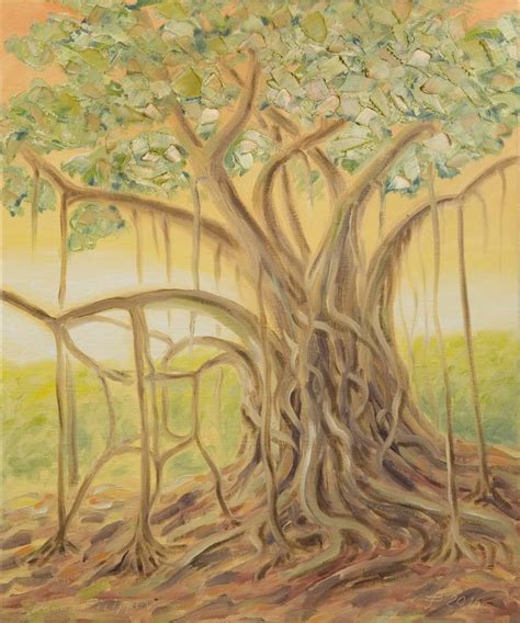 Sacred banyan tree Painting by Roman Filippov | Saatchi Art