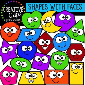 Shapes with Faces: Shape Clipart {Creative Clips Clipart} | TPT