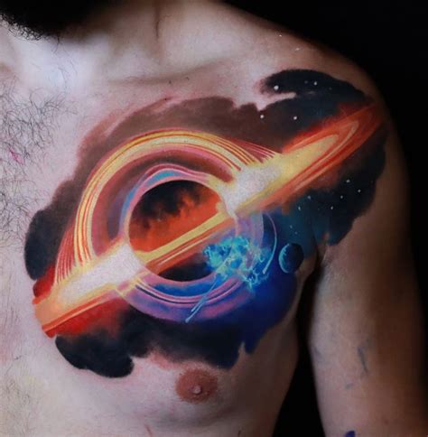 Black Hole Space Chest Tattoo