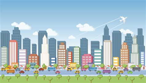 Cartoon city landscape vector Vectors graphic art designs in editable ...