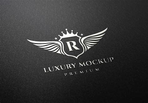 Premium PSD | Silver logo mockup