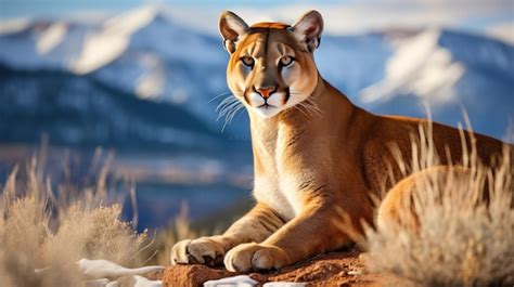 Premium AI Image | A breathtaking shot of a Puma Mountain Lion his ...