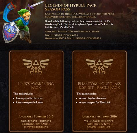 Hyrule Warriors/Legends - upcoming DLC pricing for North America | The GoNintendo Archives ...