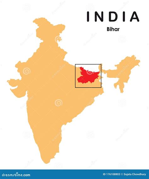 Bihar in India Map. Bihar Map Vector Illustration Stock Vector ...