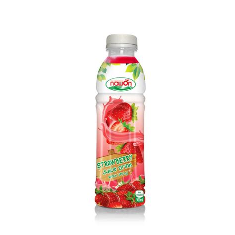 Nawon Strawberry Juice Drink With Jelly | Bottle, 500Ml (16.9 Fl oz)