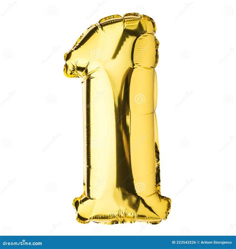 One 1 Balloon. Helium Balloon. Golden Yellow Foil Color. Number 11 ...