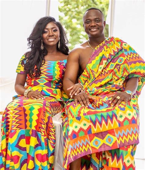 Ghanaian couple killing it in their kente. : @kashiefwilliams #ghana #traditionalwedding #makeup ...