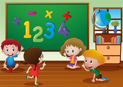 Kids learning in classroom 412925 Vector Art at Vecteezy