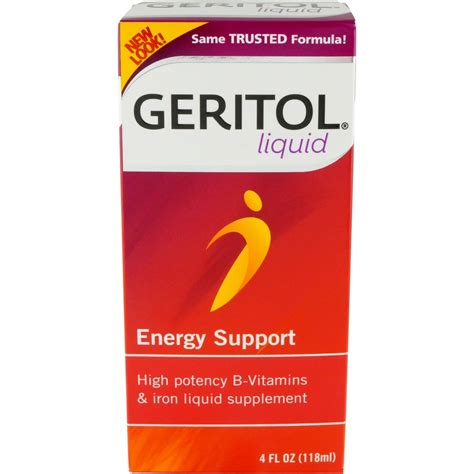 Geritol, B-Vitamins & Iron Liquid Supplement, Energy Support, 4 fl oz. - Walmart.com - Walmart.com