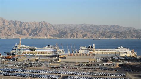 EILAT, ISRAEL JANUARY 22: Luxury Cruise Ships Moored To The Port Of Eilat On January 22, 2013 ...