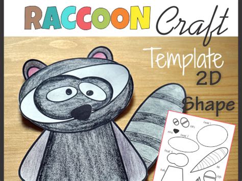 Raccoon Craft - Template Cut and Paste | Teaching Resources