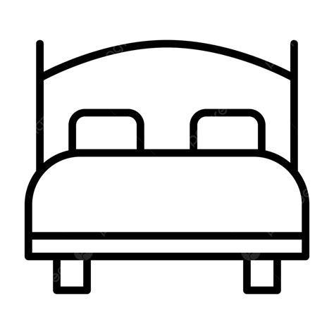 Bed Line Icon Vector, Bed Icon, Bed, Doublebed PNG and Vector with ...