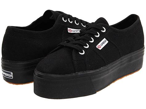 Superga 2790 Acotw Platform Sneaker Women's Lace up casual Shoes Full Black Superga Shoes, Black ...