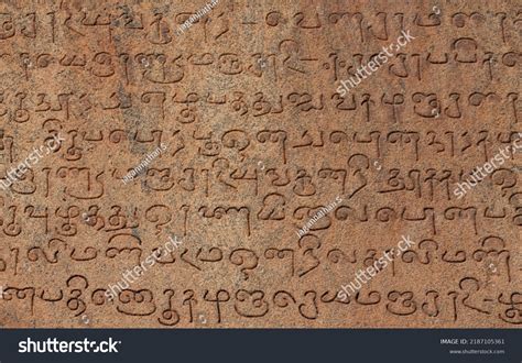 Tamil Inscriptions Found Tanjore Big Temple Stock Photo 2187105361 ...