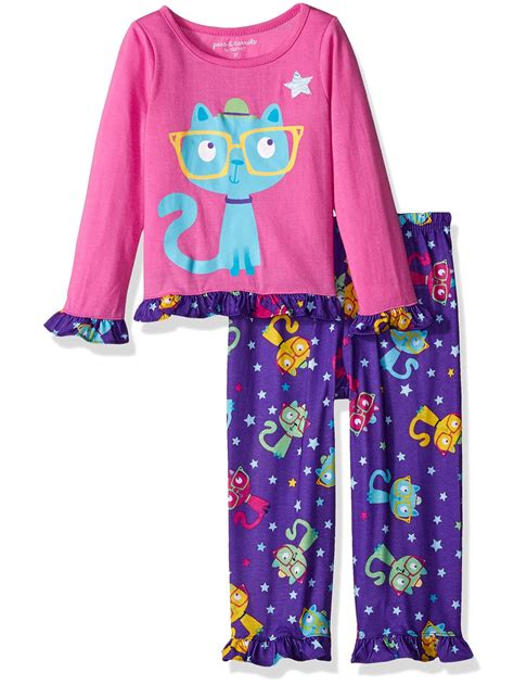 Komar Kids - Komar Kids Girls' Pajama Smarty Cat Long Sleeve Top and ...