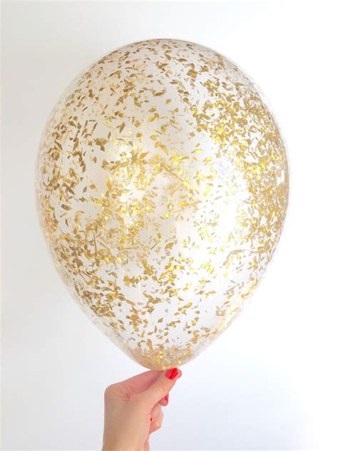 Gold Confetti Balloon 11 inch or 18 inch Gold Glam Confetti