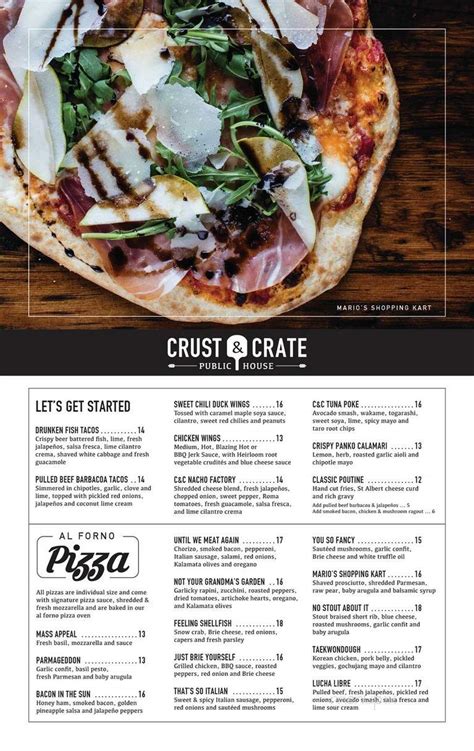 Menu of Crust & Crate Public House in Ottawa, ON K1S 3W7