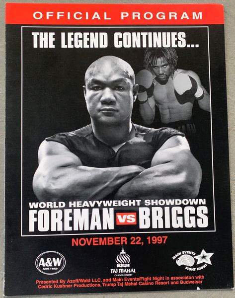 FOREMAN, GEORGE-SHANNON BRIGGS OFFICIAL PROGRAM (1997) – JO Sports Inc.