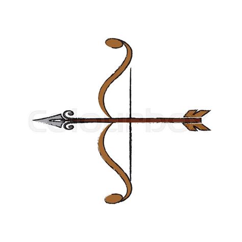 Bow and arrow vintage ancient weapon ... | Stock vector | Colourbox