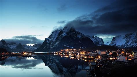 Norway Lofoten Mountains Evening Coast 4k norway wallpapers, nature ...