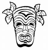 Tiki Mask Template Printable Sketch Coloring Page sketch template