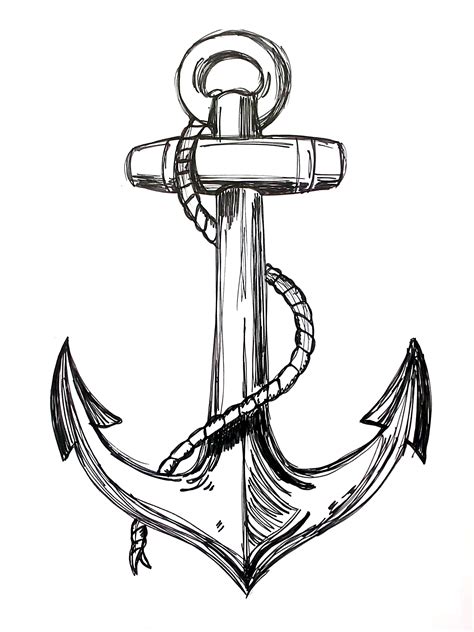 Nautical Drawing | www.galleryhip.com - The Hippest Pics | Vintage Anchor Tattoo Scetches ...