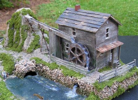 Water Mill Diorama ~ HO Scale Model Train Structure | Model trains, Model train table, Model ...