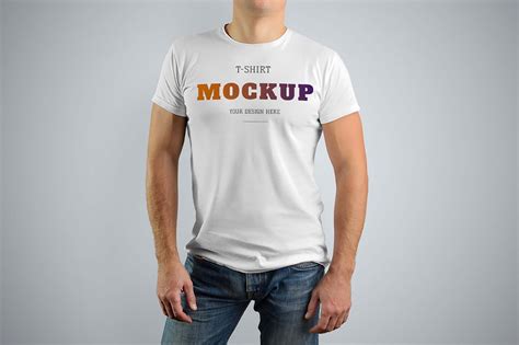 Free Realistic T-Shirt Mockup for Men (PSD)