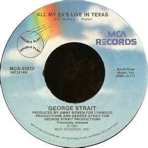 George Strait - All My Ex's Live In Texas / Am I Blue (1987, Vinyl ...