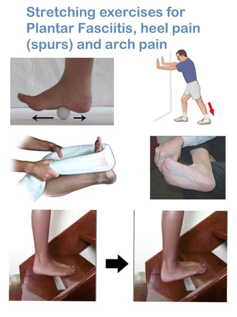 Stretching exercises for Plantar Fasciitis, heel pain (spurs) and arch pain IMPORTANT: The ...