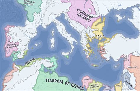 Alternate Europe Map, Mediterranean Sea - Birth of Rzhisia (223 CE) : r ...