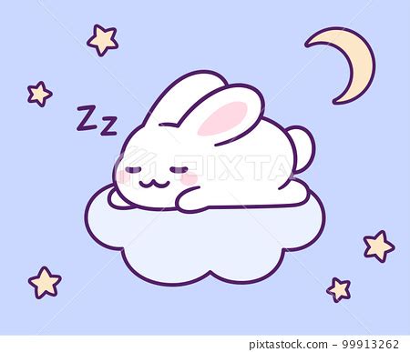 Cute cartoon sleeping bunny Good night - Stock Illustration [99913262 ...