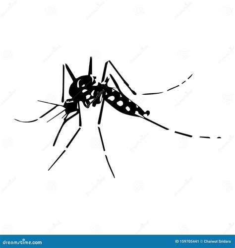 Mosquito Silhouettes Isolated on White Background, Vector Stock Vector ...