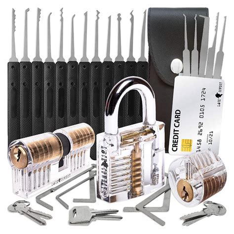 Buy 30 Pieces Lock Picking Set with 3 Transparent Training Locks and ...