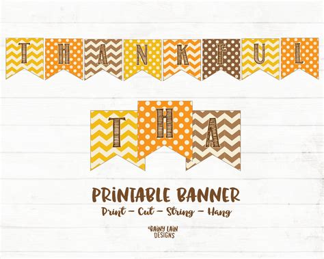 Thankful Printable Banner Thankful Banner Thankful Sign | Etsy