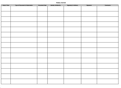 Free Printable Notary Log Sheet - Customize and Print