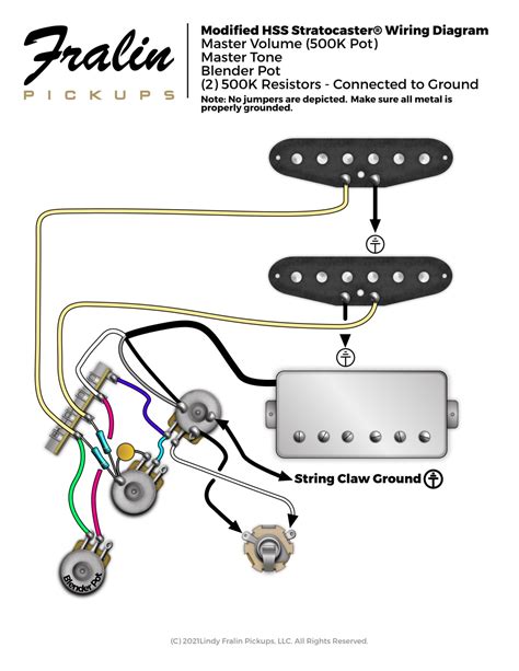 Modified HSS Stratocaster Wiring Diagram - Fralin Pickups