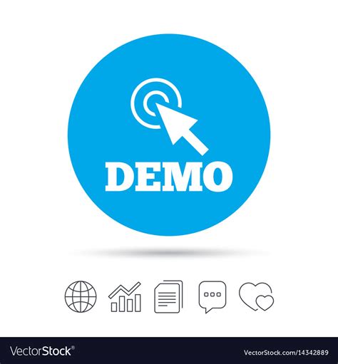 Demo with cursor sign icon demonstration symbol Vector Image