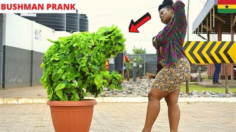 😂😂😂She Thought It Was A Flower! Bushman Prank. - YouTube