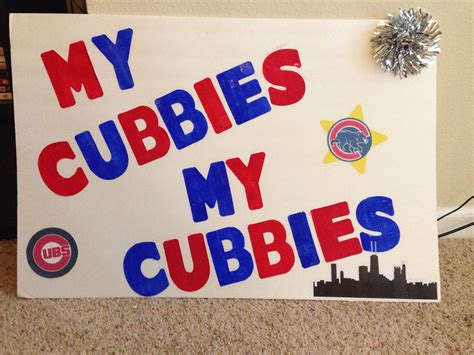 DIY Cheer Sign for Chicago Cubs Poster Fan | Cheer signs, Chicago cubs posters, Cubs poster