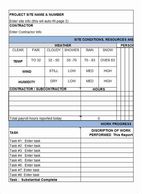 40 Construction Daily Report Template | Markmeckler Template Design