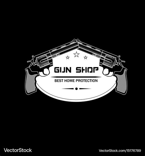 Gun shop emblem logo Royalty Free Vector Image