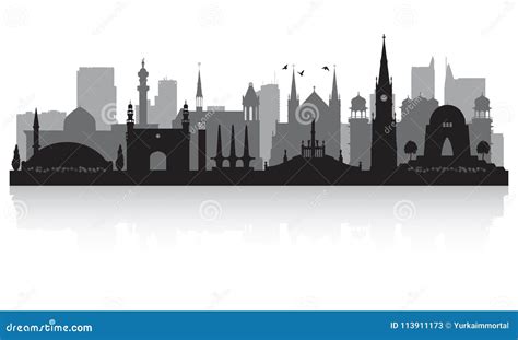 Karachi Pakistan City Skyline Silhouette Stock Vector - Illustration of landmark, beautiful ...