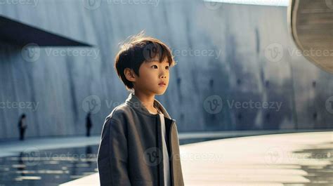 AI generated Young Boy in Front of Building 36016900 Stock Photo at ...