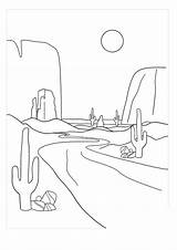 Desert Landscape Coloring Pages sketch template