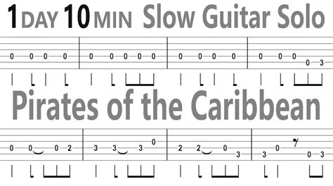 Pirates of the Caribbean - He's a Pirate Guitar (Slow) Solo Tab+BackingTrack - YouTube