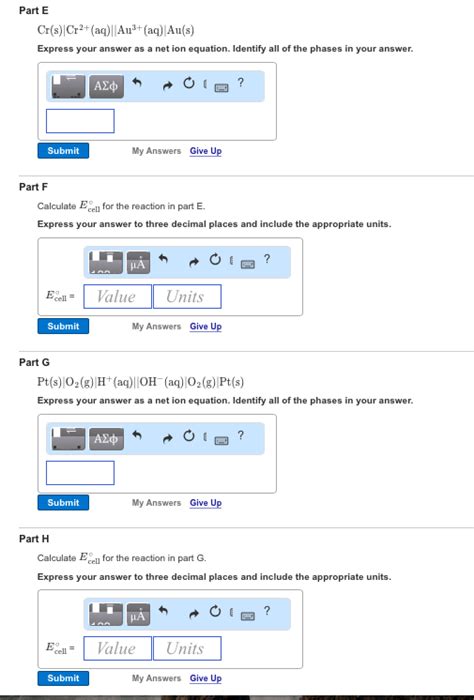 Solved Cr(s)|Cr^2+(aq)| Au^3+(aq) Au(s) Express your answer | Chegg.com