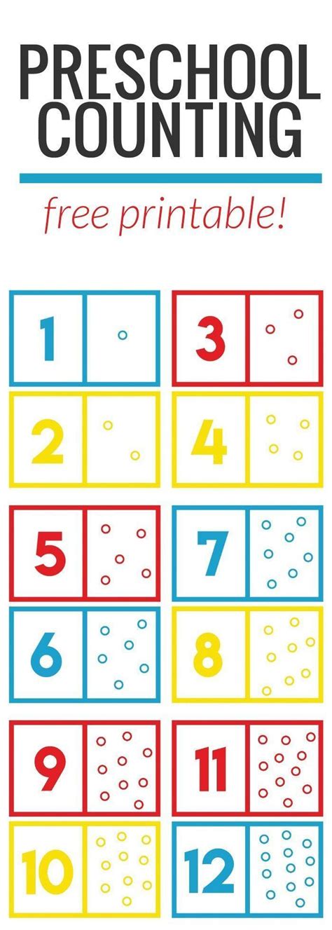 Preschool Math Counting Game + Free Printable | Preschool math, Math counting games, Preschool ...