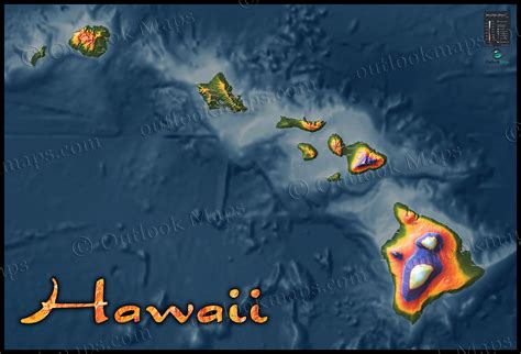 Map of Hawaii | Topo Physical Features & Ocean Floor