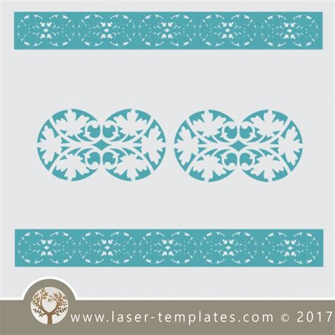 Border stencil leaf design, online template store, Buy vector patterns ...